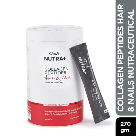 Kaya NUTRA+ Collagen Peptides Powder for Skin, Hair & Nails in Raspberry Flavor