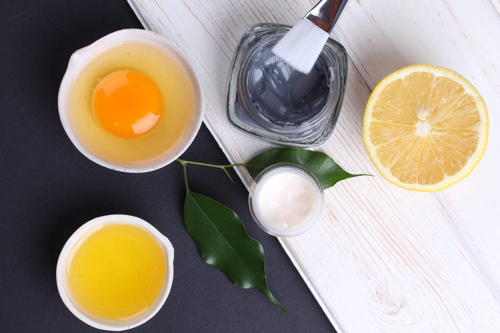 Egg Mask, Corn Flour & Sugar for Facial Hair